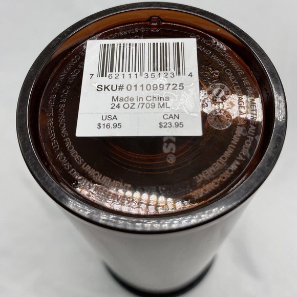 Starbucks Venti 24 Oz. 2019 Mocha Swirl Tortoise Shell Leopard Tumbler NO Straw - Picture 7 of 9